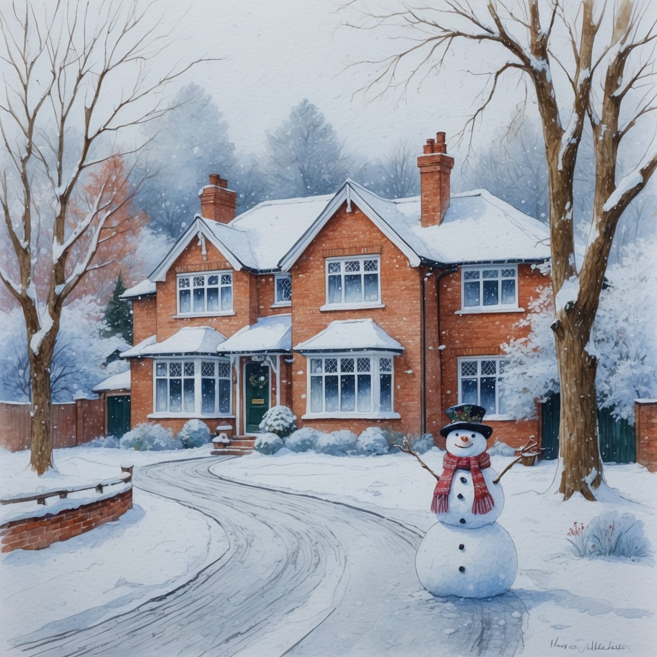 Heavy snow blanketing Sandy Lane with snow-laden trees and white silence - the Siberian Wind winter