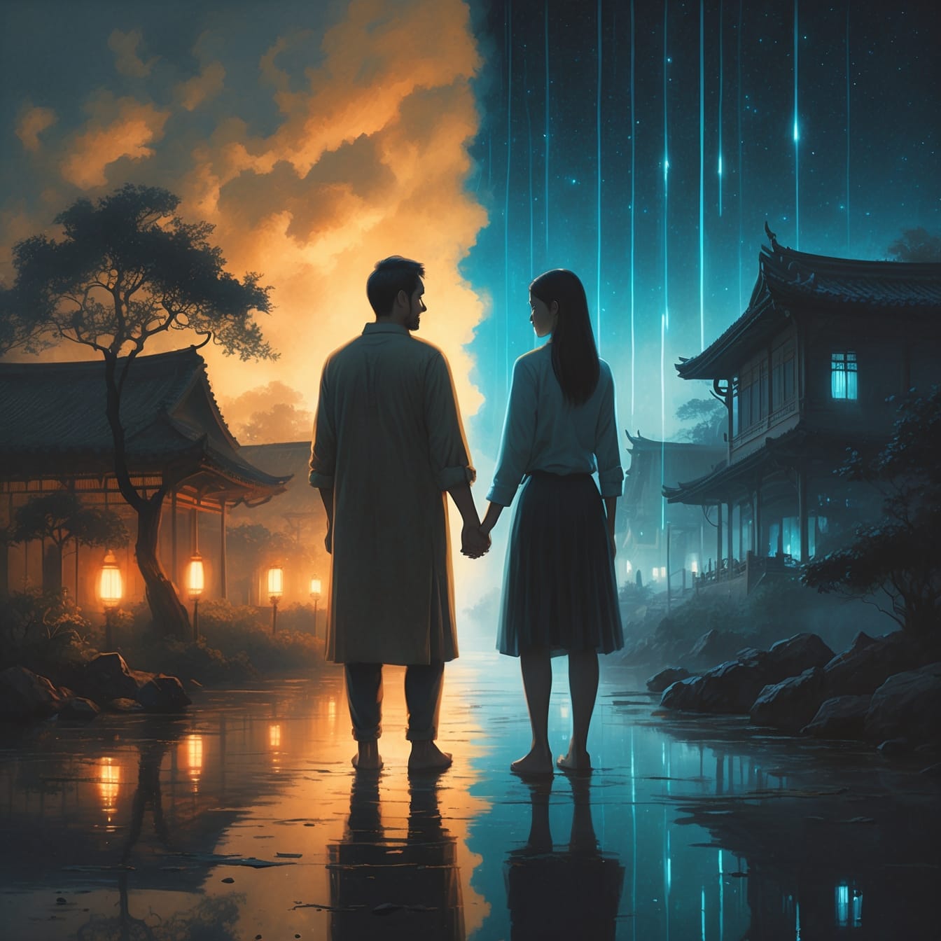 An artistic representation of AI and soul intertwined, showing the fusion of technology and humanity that represents the author's work bridging her father's analog world with digital possibilities