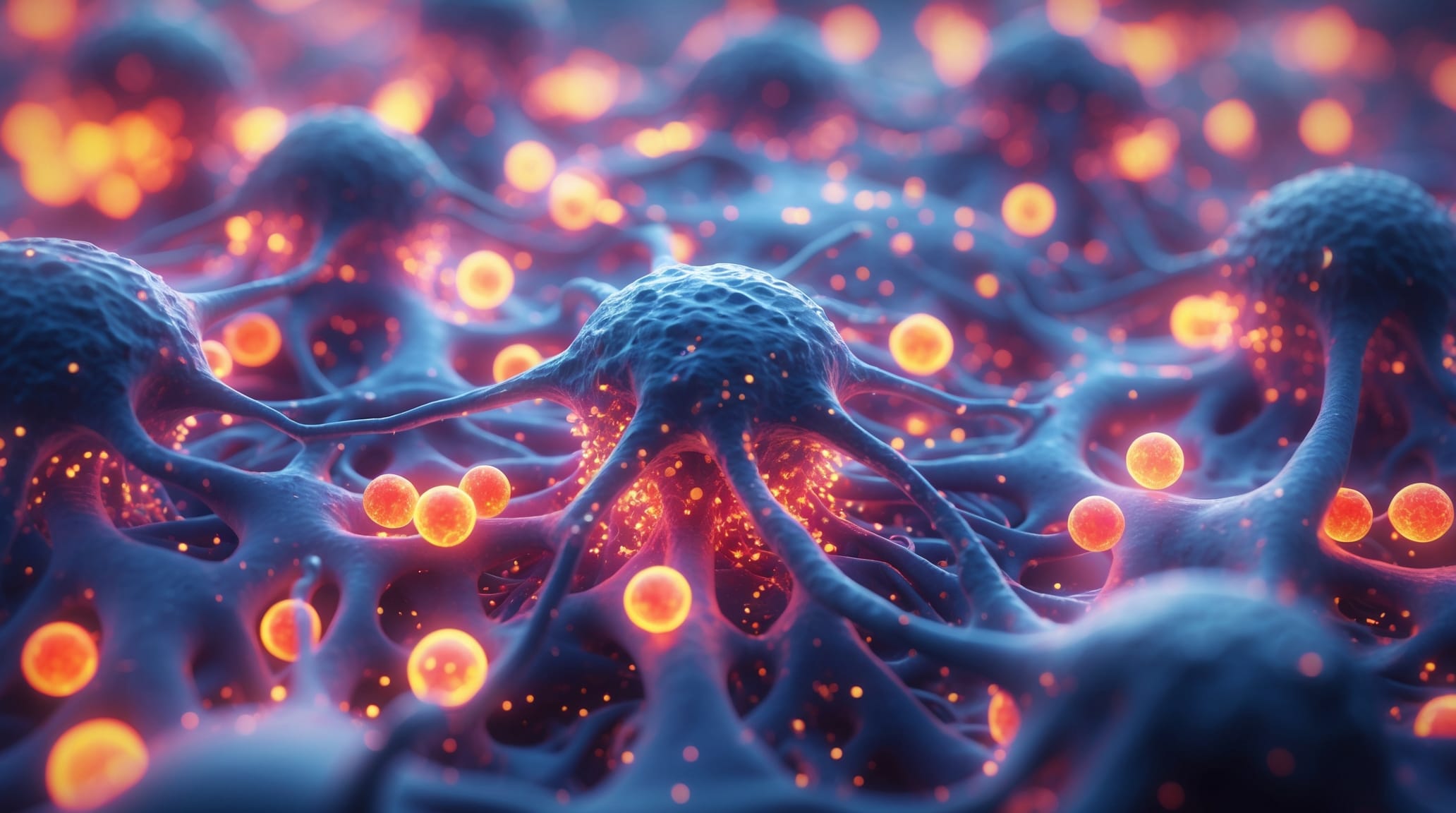 Concept image showing blood brain barrier tight junctions and potential permeability changes under chronic stress