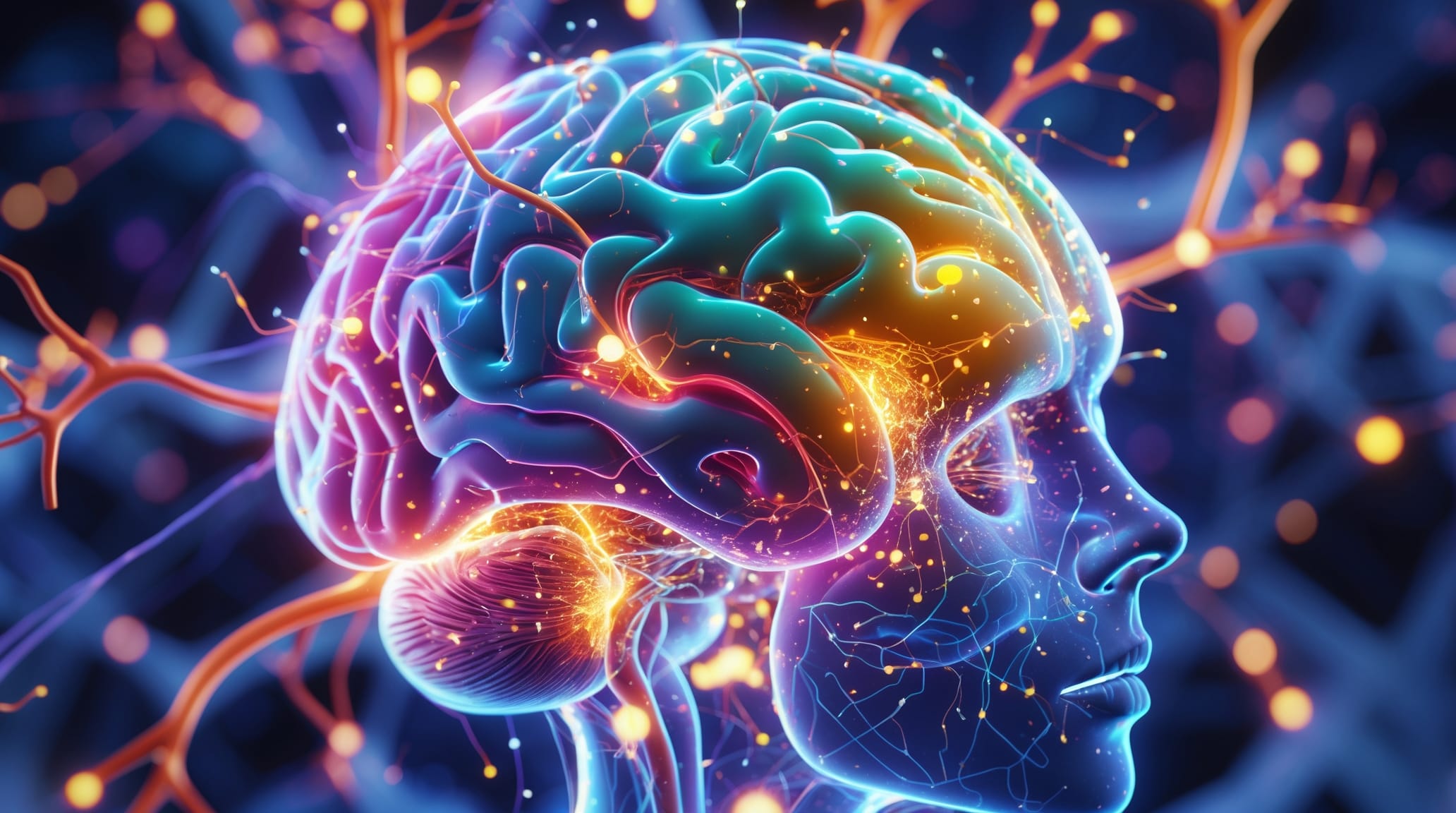 Schematic of microglial cells in activated state within brain tissue