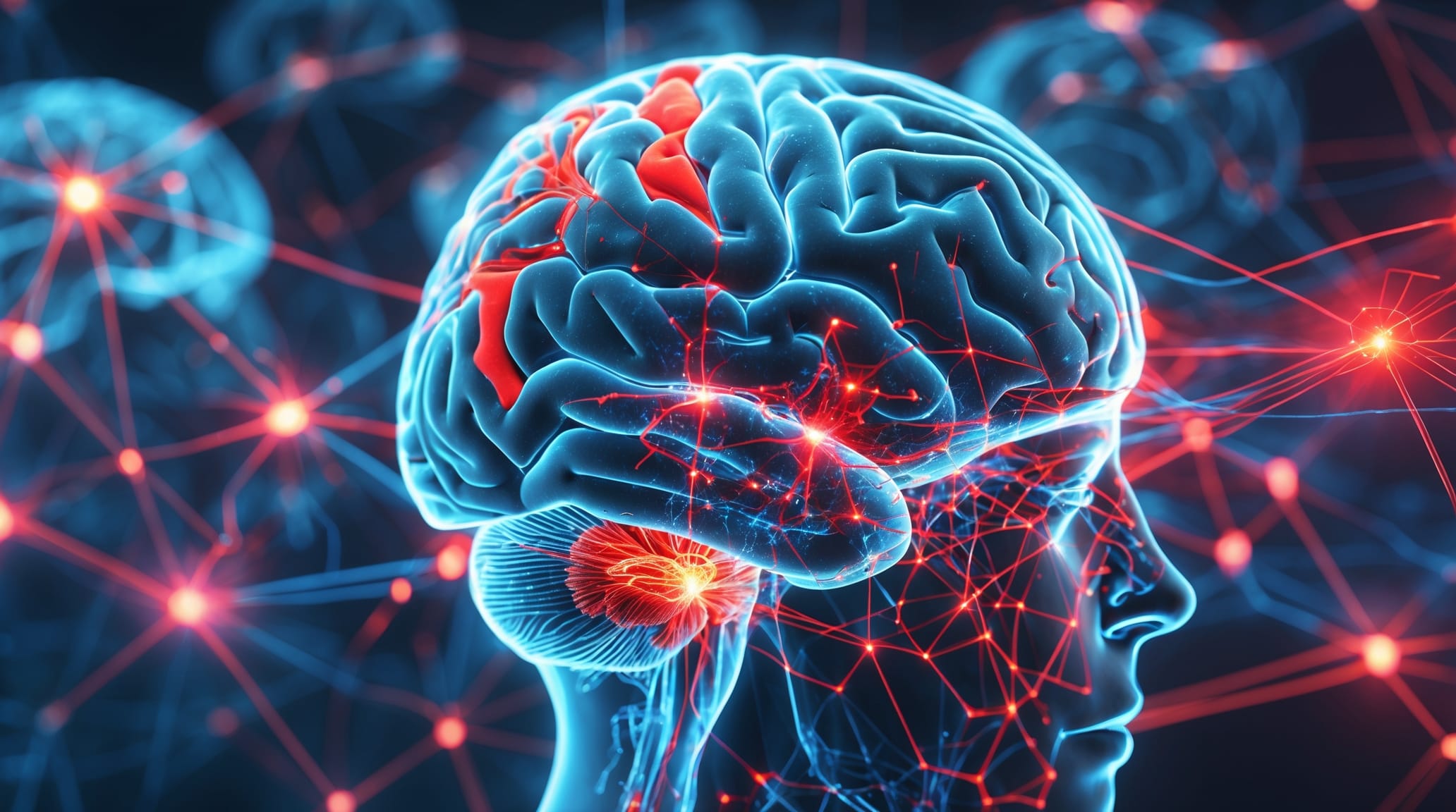 Illustration of large scale brain network connectivity differences that can be seen in anxiety research contexts