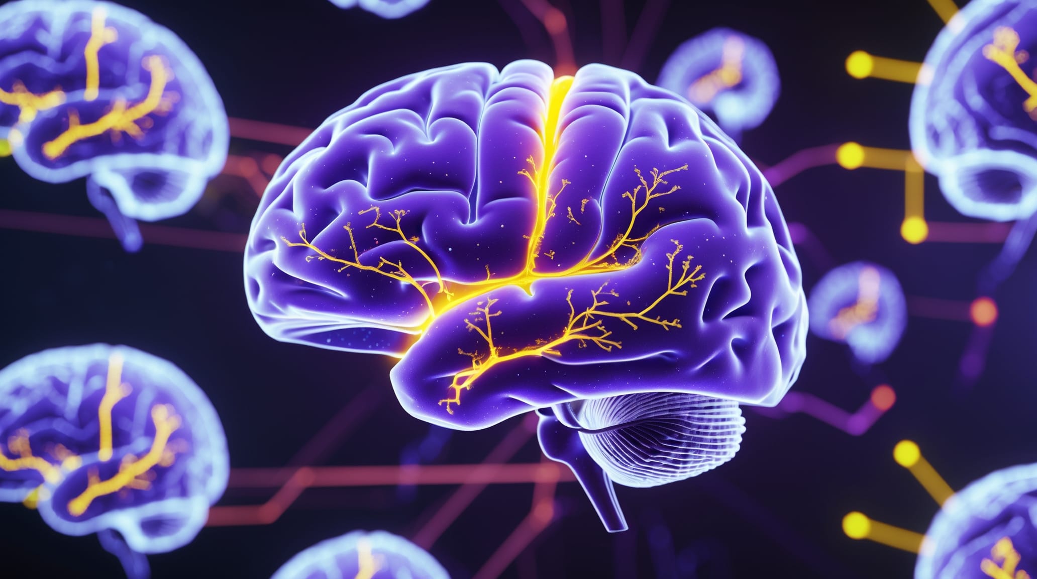 Brain imaging showing default mode network activation during nighttime emotional processing