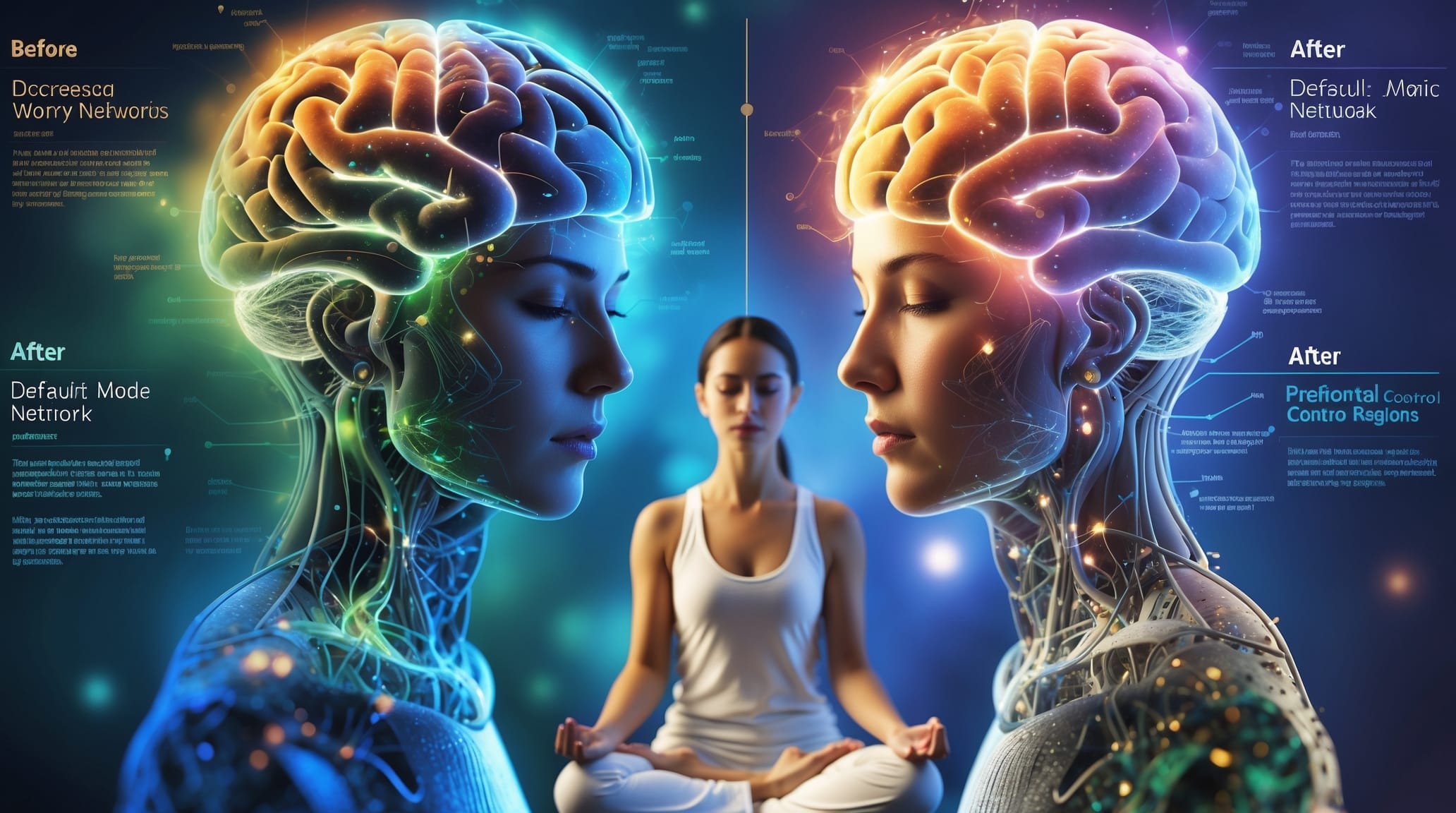 Mindfulness meditation associated with beneficial brain network changes and worry relief